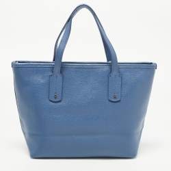 Pre Owned Furla Blue Leather Zip Tote