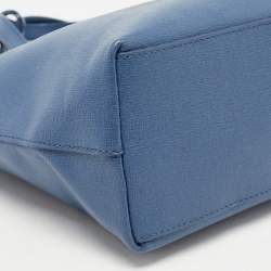 Pre Owned Furla Blue Leather Zip Tote