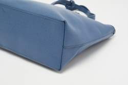 Pre Owned Furla Blue Leather Zip Tote