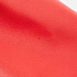 Pre Owned Furla Red/Black Leather and Nylon Geometric Zip Tote