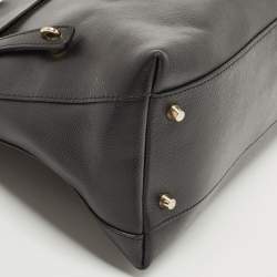 Pre Owned Furla Black Leather Piper Dome Satchel