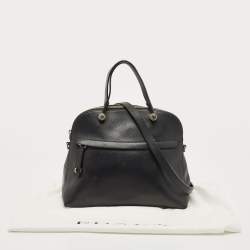 Pre Owned Furla Black Leather Piper Dome Satchel