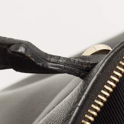 Pre Owned Furla Black Leather Piper Dome Satchel