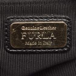 Pre Owned Furla Black Leather Piper Dome Satchel