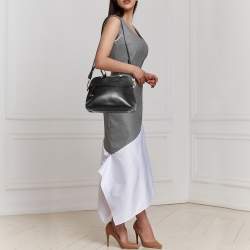 Pre Owned Furla Black Leather Piper Dome Satchel