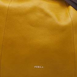 Pre Owned Furla Yellow Leather Elisabeth Hobo