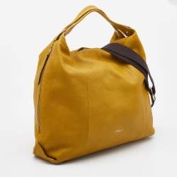 Pre Owned Furla Yellow Leather Elisabeth Hobo