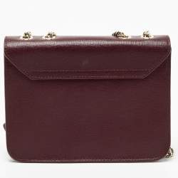 Furla Dark Burgundy Leather Mini Bella Crossbody Bag