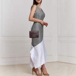 Furla Dark Burgundy Leather Mini Bella Crossbody Bag
