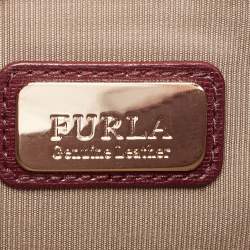 Furla Dark Burgundy Leather Mini Bella Crossbody Bag