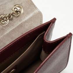 Furla Dark Burgundy Leather Mini Bella Crossbody Bag