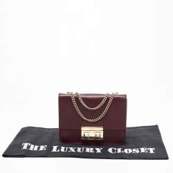 Furla Dark Burgundy Leather Mini Bella Crossbody Bag