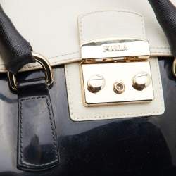Pre Owned Furla Tricolor Rubber and Leather Candy Flap Satchel