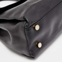 Furla Black Patent and Leather Top Handle Bag