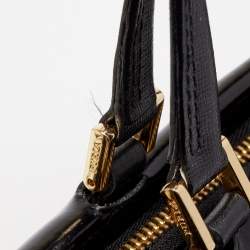 Furla Black Patent and Leather Top Handle Bag