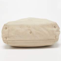 Pre Owned Furla Beige/Grey Leather Hobo