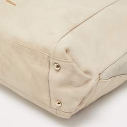 Pre Owned Furla Beige/Grey Leather Hobo