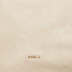 Pre Owned Furla Beige/Grey Leather Hobo