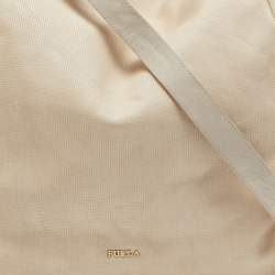 Pre Owned Furla Beige/Grey Leather Hobo