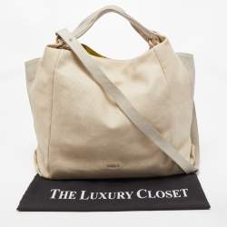 Pre Owned Furla Beige/Grey Leather Hobo