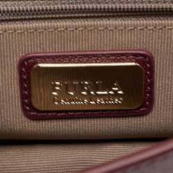 Pre Owned Furla Burgundy Leather Bella Shoulder Bag