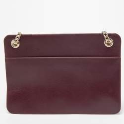 Pre Owned Furla Burgundy Leather Bella Shoulder Bag