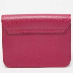 Pre Owned Furla Magenta Pink Leather Mini Metropolis Crossbody Bag