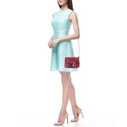 Pre Owned Furla Magenta Pink Leather Mini Metropolis Crossbody Bag