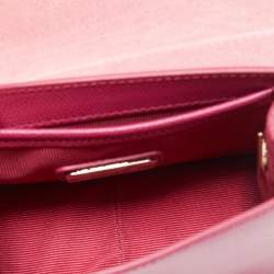 Pre Owned Furla Magenta Pink Leather Mini Metropolis Crossbody Bag