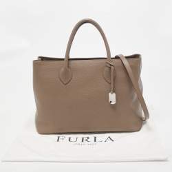 Pre Owned Furla Grey Leather Tessa Tote