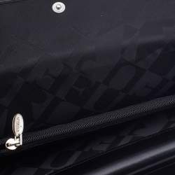 Pre Owned Furla Black Glossy Leather Logo Trifold Compact Wallet 