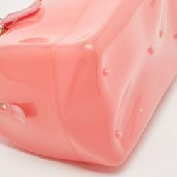 Pre Owned Furla Pink Rubber Medium Candy Satchel