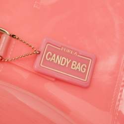 Pre Owned Furla Pink Rubber Medium Candy Satchel