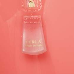Pre Owned Furla Pink Rubber Medium Candy Satchel