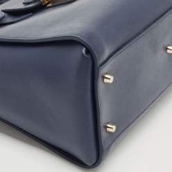 Pre Owned Furla Navy Blue Leather Large Metropolis Tote