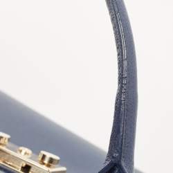 Pre Owned Furla Navy Blue Leather Large Metropolis Tote