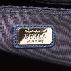 Pre Owned Furla Navy Blue Leather Large Metropolis Tote