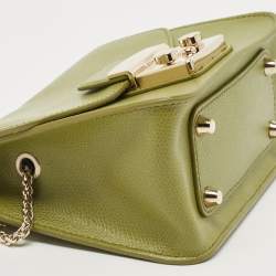 Pre Owned Furla Green Leather Mini Metropolis Crossbody Bag