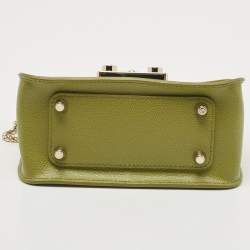Pre Owned Furla Green Leather Mini Metropolis Crossbody Bag