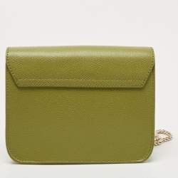 Pre Owned Furla Green Leather Mini Metropolis Crossbody Bag