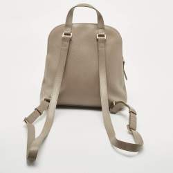 Furla Grey Leather Piper Backpack 