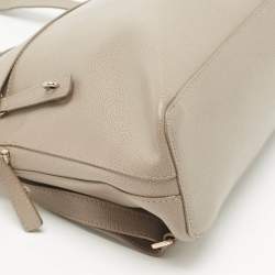 Furla Grey Leather Piper Backpack 