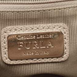 Furla Grey Leather Piper Backpack 