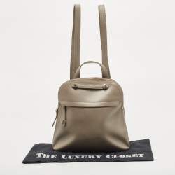 Furla Grey Leather Piper Backpack 