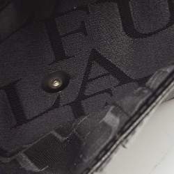 Pre Owned Furla Black Leather Flap Continental Wallet
