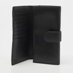 Pre Owned Furla Black Leather Flap Continental Wallet
