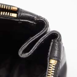 Pre Owned Furla Black Leather Double Zip Tote