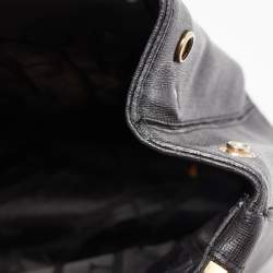 Pre Owned Furla Black Leather Double Zip Tote