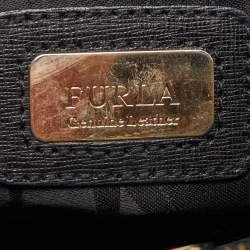 Pre Owned Furla Black Leather Double Zip Tote