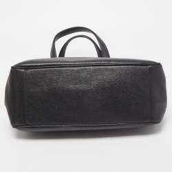 Pre Owned Furla Black Leather Double Zip Tote